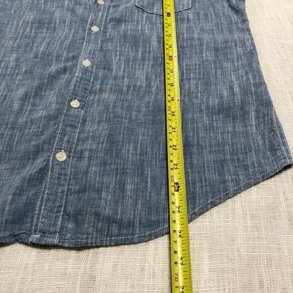 CP Shades Shirt Women S Blue Chambray Cotton Button Up Coastal Boho Cottagecore - Picture 14 of 14